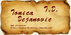 Tomica Dejanović vizit kartica